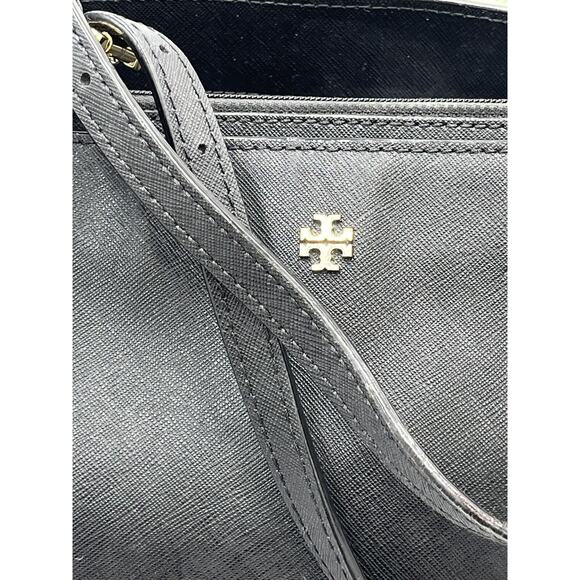 Tory Burch York Buckle Black Saffiano Leather Gold Tone Hardware Bucket Tote Bag - Picture 8 of 16